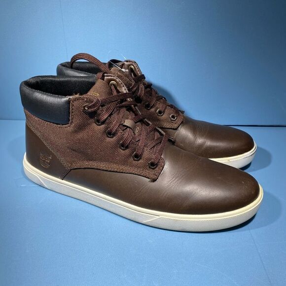 Timberland men’s dark brown leather lace up Chukka boots size 10,5 A113N - Picture 2 of 7